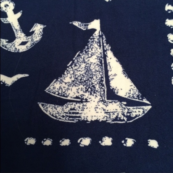 OS NEW Womens Nautical Boat Anchor Leggings Blue White Soft Yoga Pants Fit 0-12 - Picture 5 of 8